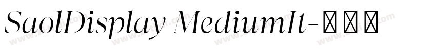 SaolDisplay MediumIt字体转换